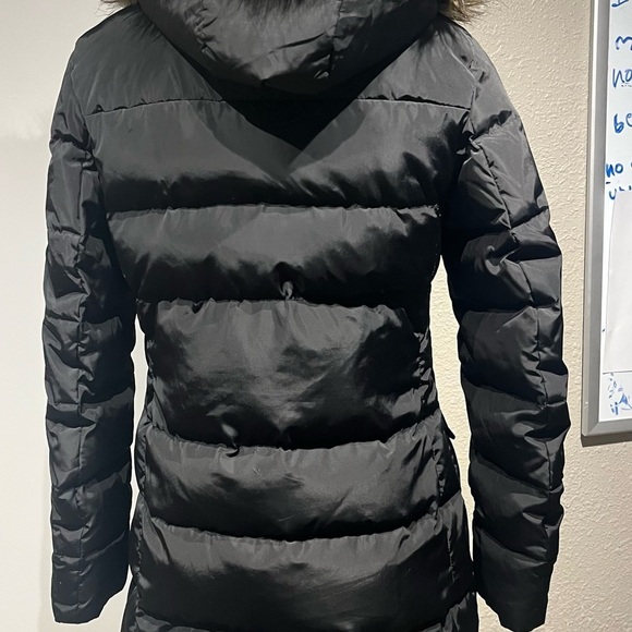 MICHAEL Michael Kors Black Puffer Jacket Mid-Length Belted - Picture 9 of 16